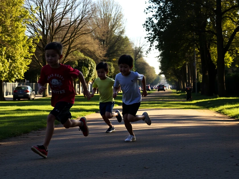 Niños corriendo en un parque durante el día