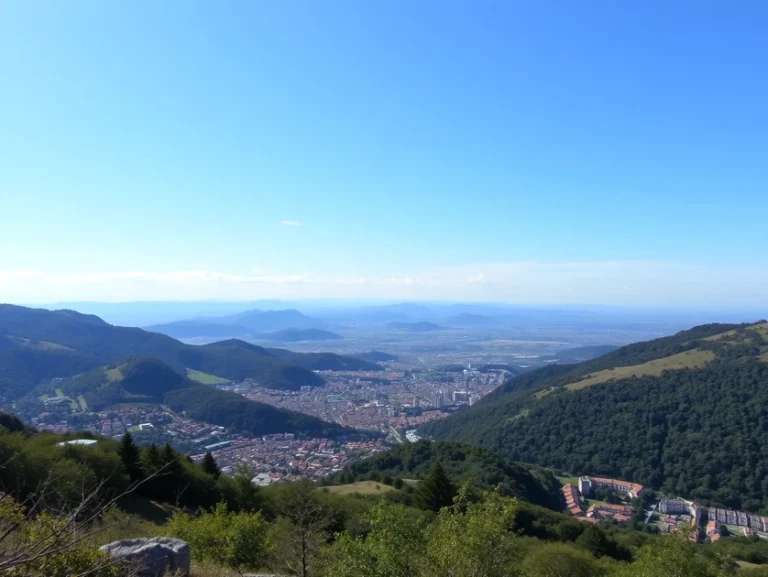 Vista panorámica de Bilbao y montañas en Euskadi