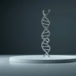 Estructura de doble hélice de ADN en un fondo oscuro