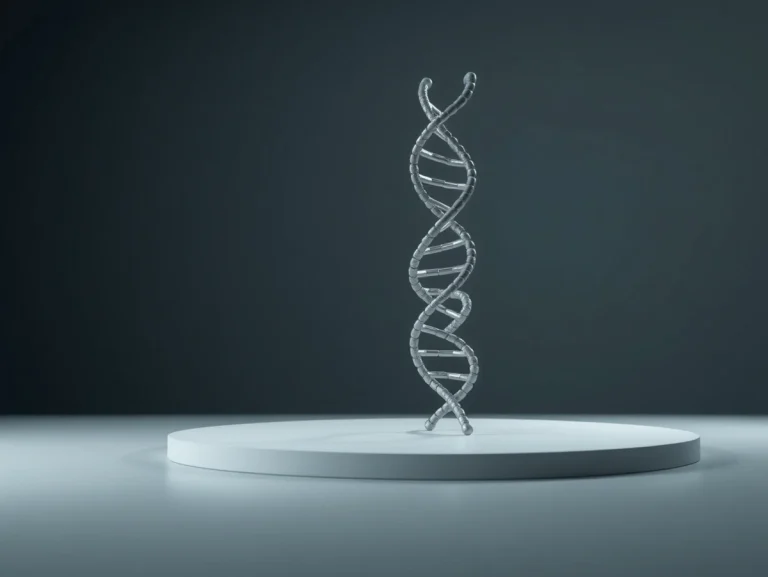 Estructura de doble hélice de ADN en un fondo oscuro