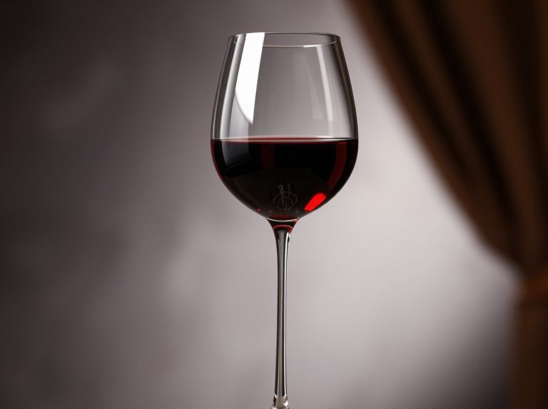 Copa de vino tinto sobre fondo difuminado