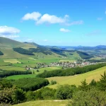 Vista panorámica del paisaje verde de Araba Central