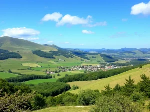 Vista panorámica del paisaje verde de Araba Central