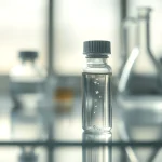 Frascos de laboratorio con líquidos en un entorno científico