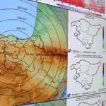 Mapa topográfico y meteorológico de Euskadi con estaciones