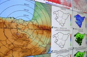 Mapa topográfico y meteorológico de Euskadi con estaciones