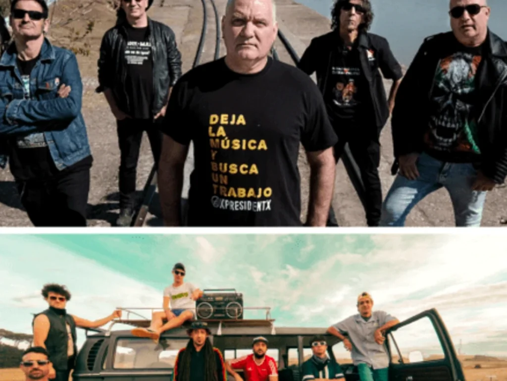 Grupo de músicos posando en un entorno al aire libre