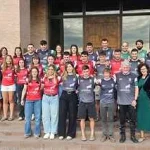 Grupo de deportistas de la selección de Euskadi de Pelota en Mendoza