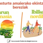 Ilustración de actividades de gimnasia y marcha nórdica