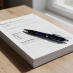 Formulario de inscripciones con un bolígrafo sobre una mesa