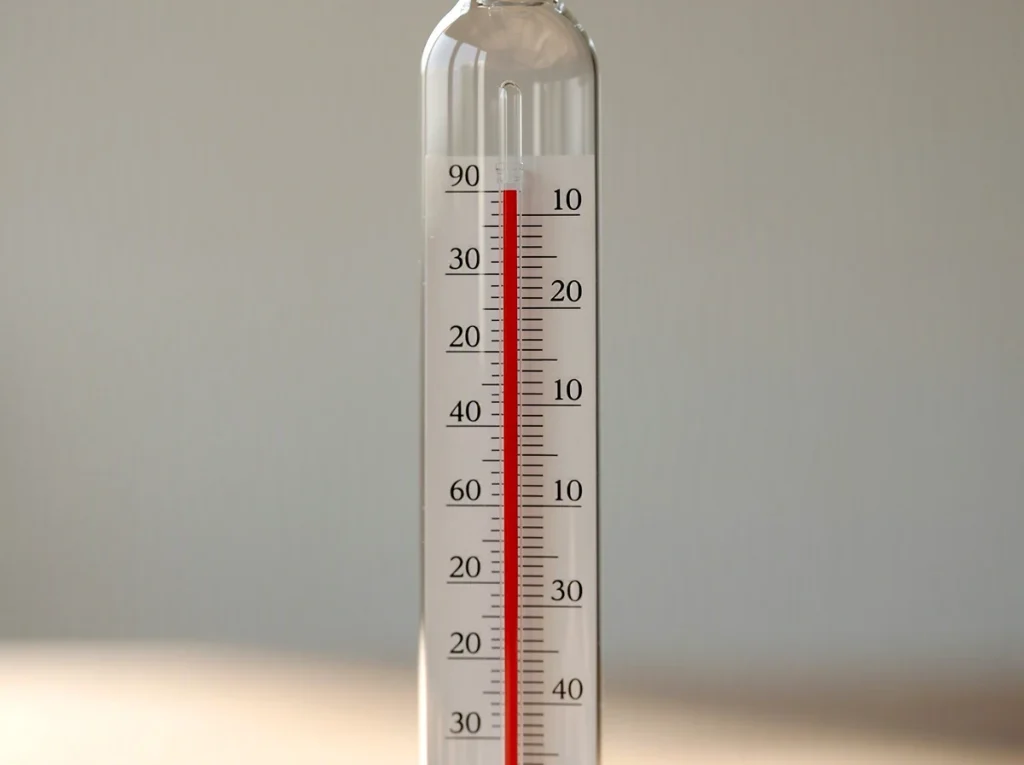 Termómetro marcando temperaturas altas, hasta 40 ºC.