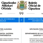 Boletín oficial de Gipuzkoa con información administrativa