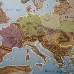Mapa de Europa con énfasis en el frente oriental