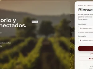 Pantalla de inicio del Portal del Viticultor en Rioja.
