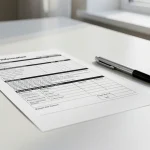 Formulario de solicitud de eutanasia sobre una mesa con un bolígrafo.