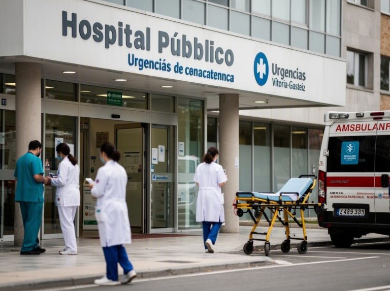 Entrada del Hospital Universitario de Araba Txagorritxu en Vitoria-Gasteiz
