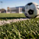 Balón de fútbol sobre el césped en un campo deportivo