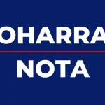 Texto en fondo azul que dice 'OHARRA NOTA'