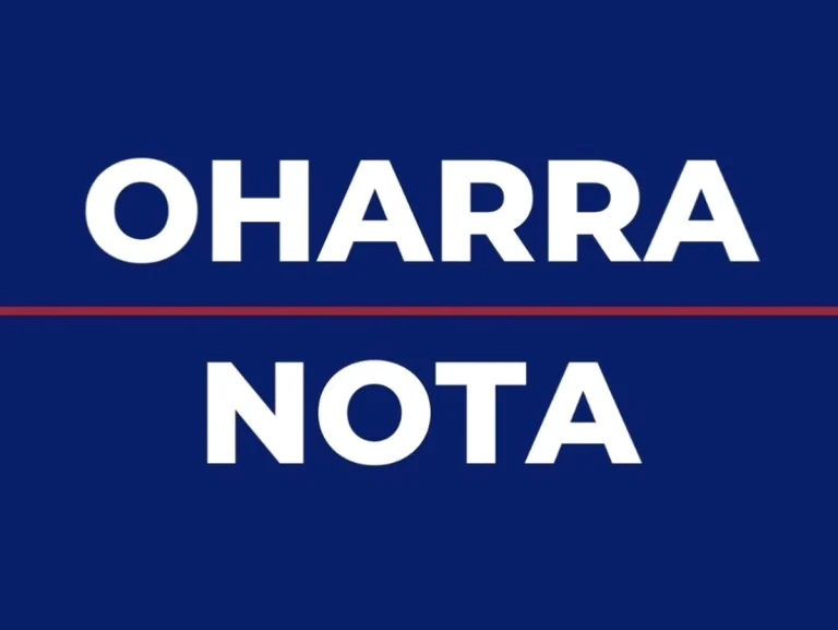 Texto en fondo azul que dice 'OHARRA NOTA'